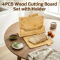 4PCS Wood Cutting Board Set for Baking Bread Cuting Fruit Vegetable Chees Kitchen & Charcuterie Available on Both Sides
