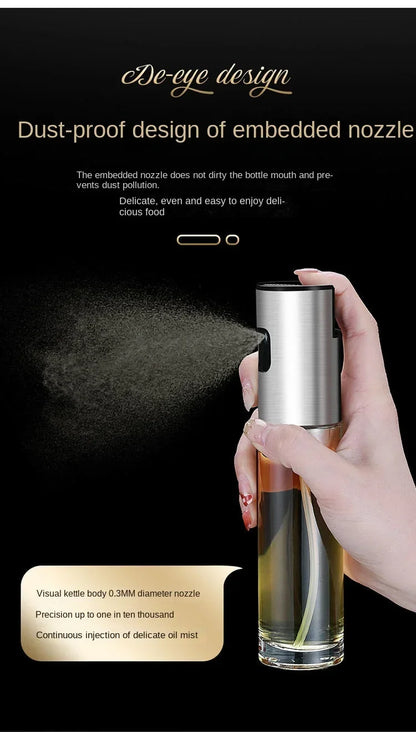 Kitchen Oil Sprayer for Cooking,6.8oz/200ml Olive Oil or Vinegar, Trigger Design,Stainless Steel Vinegar Glass Spray Bottle