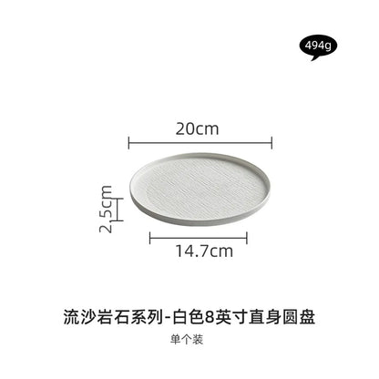 Black and white ceramic tableware, plates, plates, household eating bowls, soup bowls, high-end luxury Japanese tableware sets.