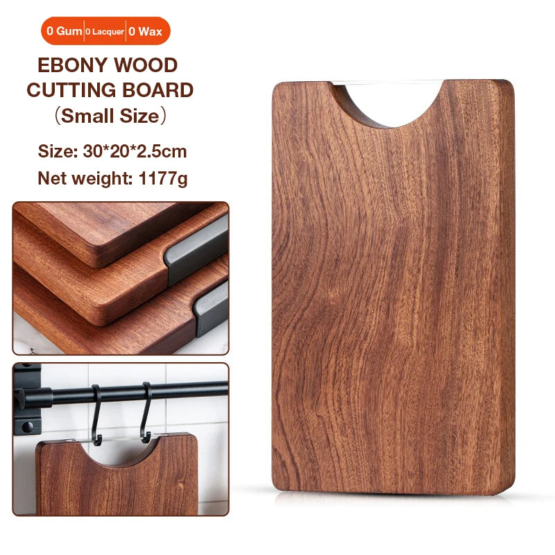 Ebony chopping board solid wood square plate multi-functional double-sided cutting board kitchen whole wood cutting board