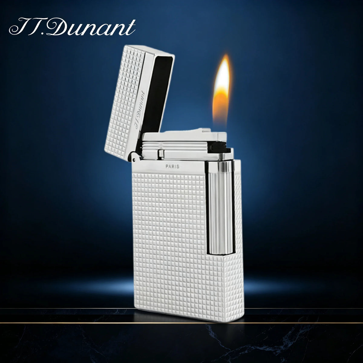 JT.Dunant Lighter Ding Sound Brass Metal Refillable Butane Cigar Cigarette Lighters Fuel Men Smoking Accessory