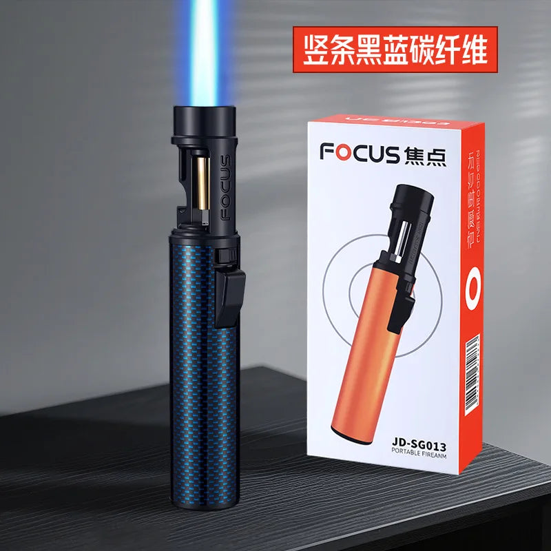 New Powerful Metal Gas Lighter Windproof Kitchen Cooking Torch Flame Jet Barbecue Smoking Accessories Cigar Lighters Men's Gift