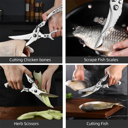 1/2/3/4PCS，Chicken Bone Kitchen Scissors Kitchen Duck Fish Cutter Stainless Steel BBQ Scissors Food Scissors Kitchen Accessories