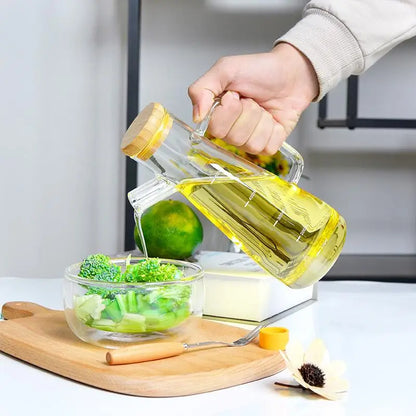 💕High Borosilicate Glass Oil Bottle,Household Transparent Glass Soy Sauce Bottle,High-temperature Resistant Oil Bottle