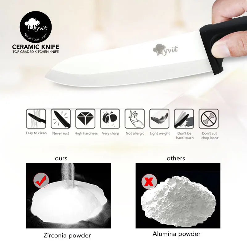 Ceramic Knives Kitchen Knive 3 4 5 6 inch Chef Paring Utility Slicing Bread Knife +Peeler Zirconia White Blade Cooking Tool