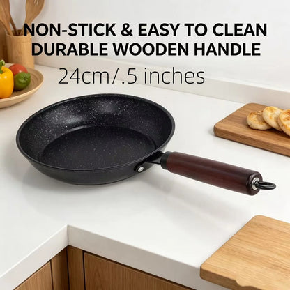 Granite Non Stick Frying Pan, Household Skillet for Steak Egg Pancake, All Stoves Compatible, Works with Induction & Gas Stove