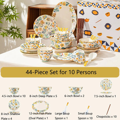 Dishes set modern dinner dish set ceramic luxury serving table set chinese travel kit noble modern classic bowl set