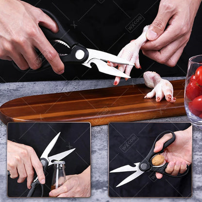 WXCOO Stainless Steel Durable Chef Knife Set Meat Cleaver Fruit Slicing Handmade Forged Kitchen Knife Butcher Knife Scissor