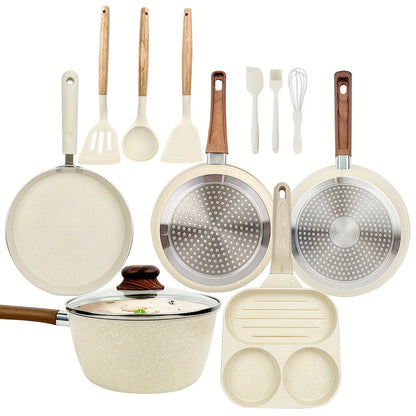 15/12/7pcs POTS And Pans Set, Non-stick Cookware Set, Induction Cookware Non-stick Cooking Set, Including Frying Pan, Pan, Steam
