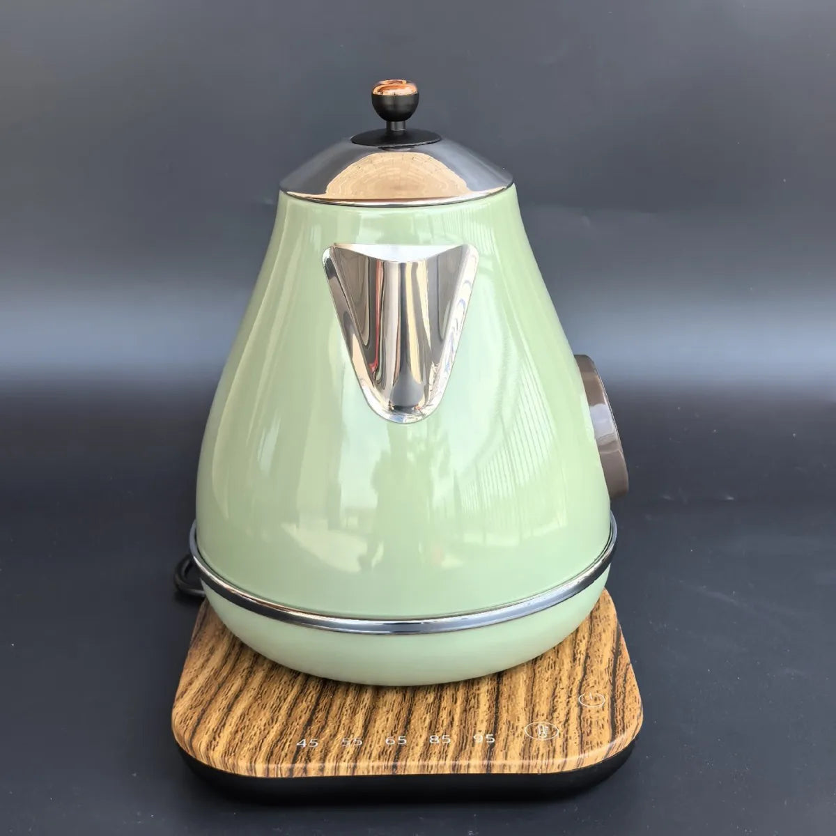 1.7L Vintage Wooden Grain Electric Kettle 304 Stainless Steel Boiling Water Kettle Temperature Control Electric Teapot 220V