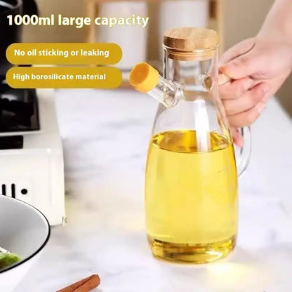 💕High Borosilicate Glass Oil Bottle,Household Transparent Glass Soy Sauce Bottle,High-temperature Resistant Oil Bottle