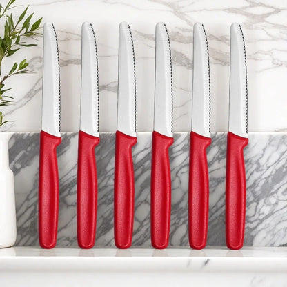 Steak Knives Set of 4/6/8 Stainless Steel Serrated Round Tip Fruit And Vegetable Paring Baking Toast Serrated Bread Knives