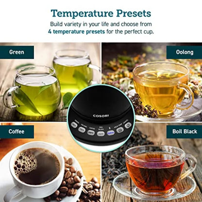 Electric Gooseneck Kettle Smart Bluetooth with Variable Temperature Control, Pour Over Coffee and Tea, 100% Stainless Steel Inn