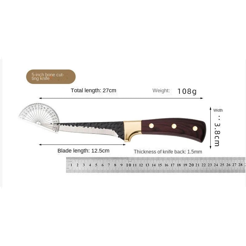 1pc Hand-Forged Stainless Steel Slaughter Knife, Sharp Bone-Removing Knife for Pig Sheep, Small Kitchen Butcher Knife Knives