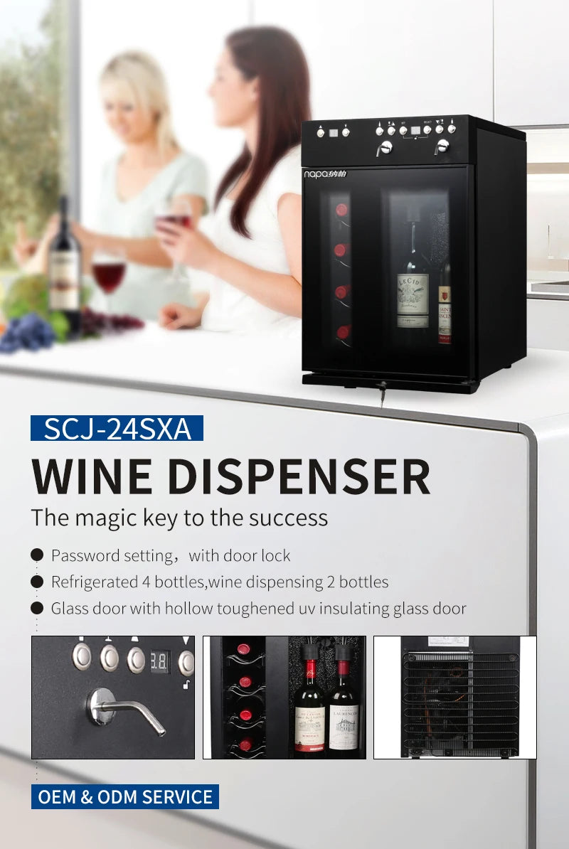 Electric Gas Dual Zone Wine Refrigerator Stainless Steel Built-In Cabinet Constant Temperature Eco-Friendly for Household Use