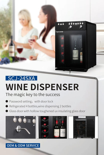 Electric Gas Dual Zone Wine Refrigerator Stainless Steel Built-In Cabinet Constant Temperature Eco-Friendly for Household Use