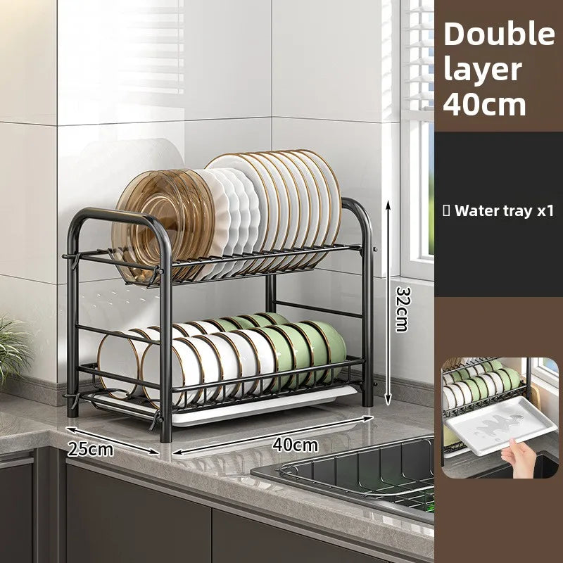 Dish Storage Rack Kitchen Shelf Dish Drain Rack Bowl Rack Cupboard Chopsticks Storage Box