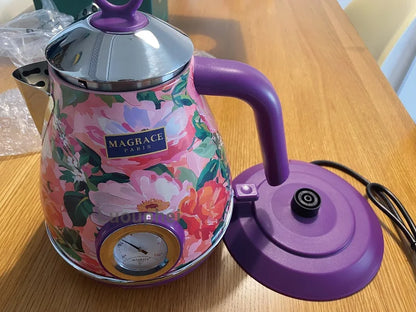 1.7L Retro Electric Kettle 1850W Home Boiling Kettle With Temperature Display Automatic Power Off 304 Stainless Steel Teapot