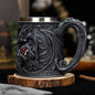 Retro Dragon Resin Hand Painted Stainless Steel Beer Mug Coffee Cup Gem Creative Design Tea Cup Bar Decoration Collection Gift