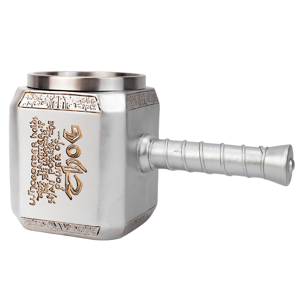 Thor Hammer Mug Norse Mythology Mjolnir 3D Coffee Cup 450ml Sculpted Stainless Steel Resin Beer Mug Tankard Birthday Gift