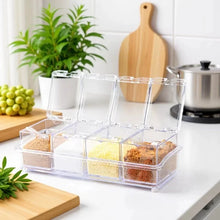 1PC Kitchen Spice Pot 4 Transparent Seasoning Boxes Storage Containers Seasoning Cans Acrylic Seasoning Boxes With Lids Spoons