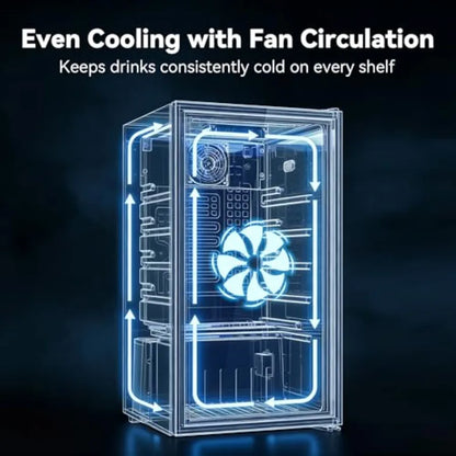 Beverage Refrigerator Cooler for Soda, Wine or Beer - Mini Fridge Freestanding Cooler with Glass Door, Adjustable Shelves Digit
