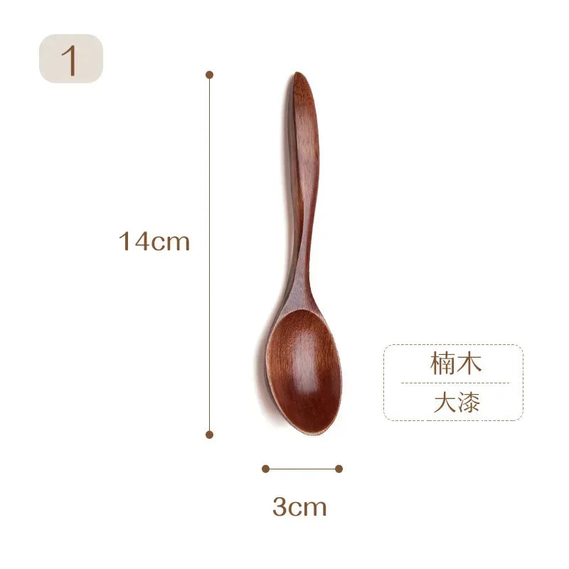 Natural Wood Spoon Bamboo Cooking Utensil Coffee Kitchen Teaspoon Tableware Accessories Spoon Teaspoons for Tea Stirring Spoons