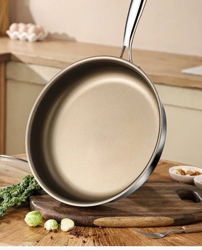 Titanium Pan Non-stick Frying Pan Household Wok Steak Frying Pan Induction Cooker Gas Stove Special  Wok Frying