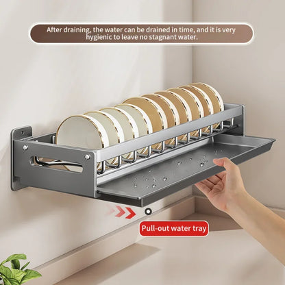 Floating Wall Drainer for Kitchen Dishes Multifunction Divider Spoon Kitchen Accessories Holder Organizers Storage Shelf Rack