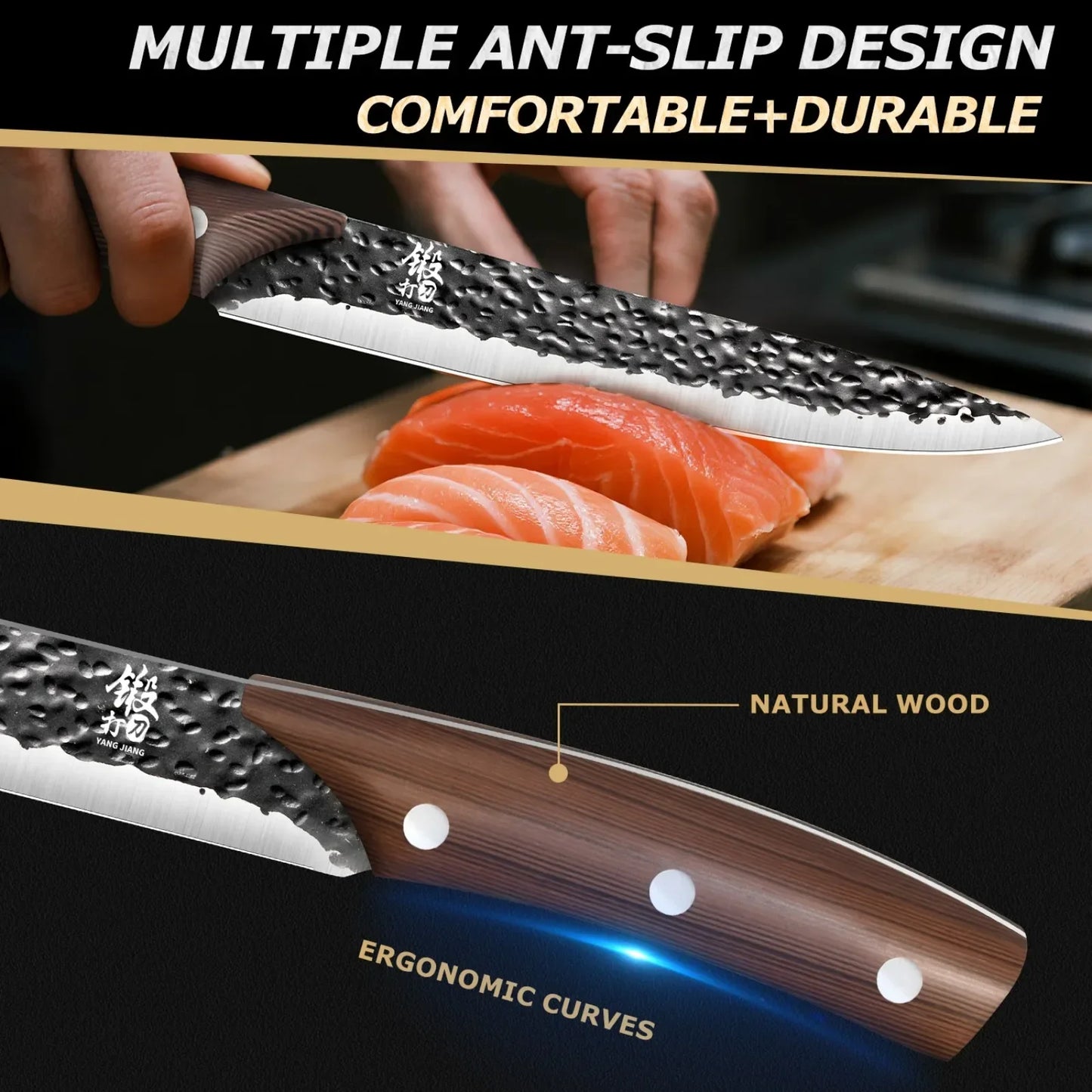 Premium 7Pcs Chef Knife Set Forged Kitchen Knives Wenge Wood Handle High Carbon Stainless Steel Full Tang ForHome Cooking&BBQ