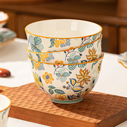Dishes set modern dinner dish set ceramic luxury serving table set chinese travel kit noble modern classic bowl set
