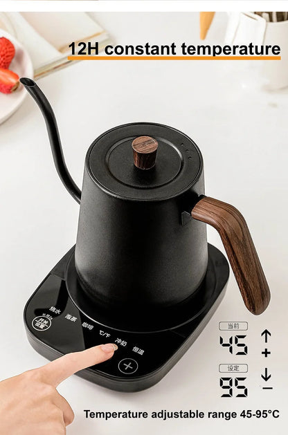 110V/220V Electric Kettle Temperature Control Teapot 304 Stainless Steel Long Mouth Gooseneck Coffee Auto Keep Warm 800ml