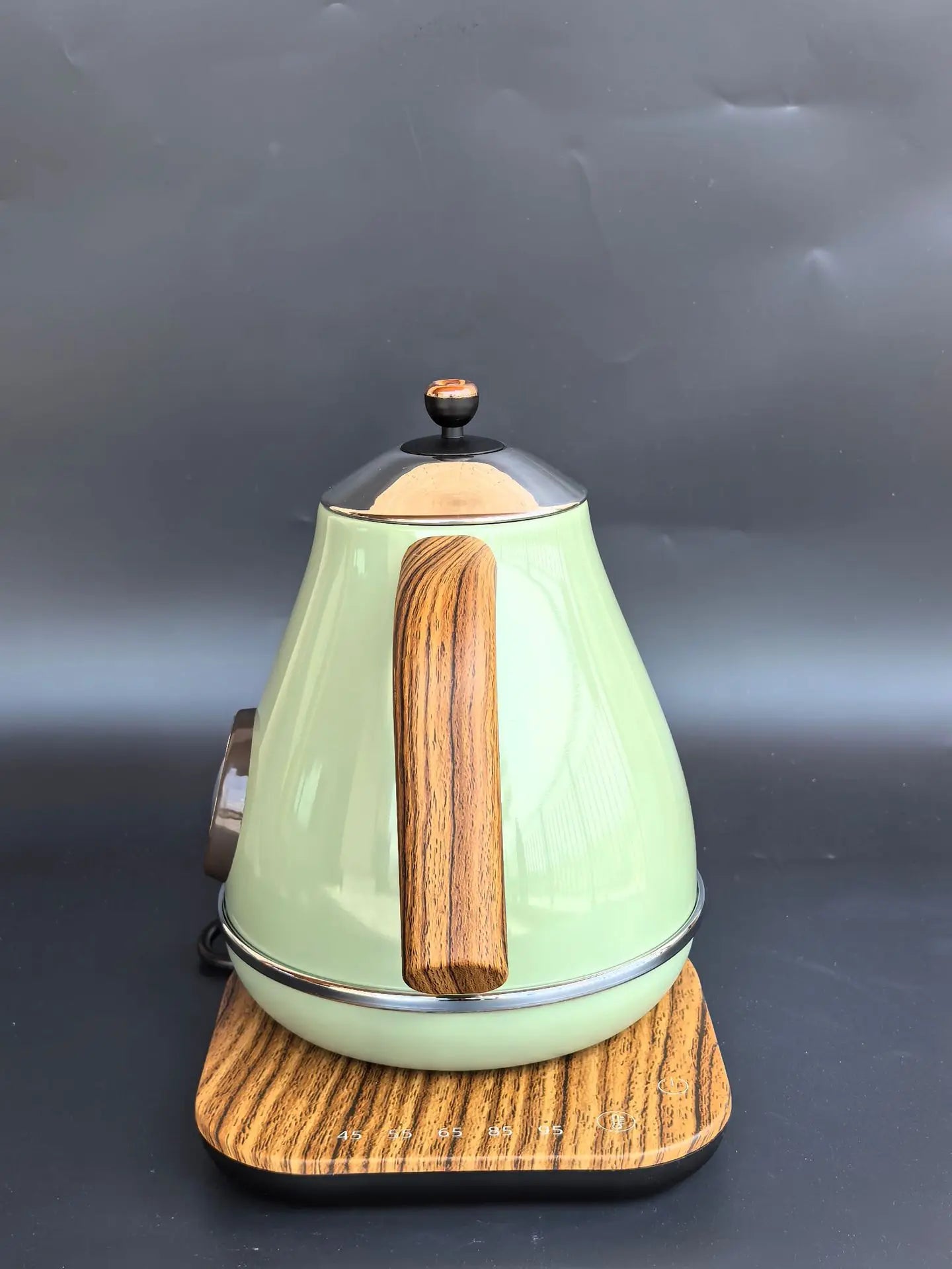 1.7L Vintage Wooden Grain Electric Kettle 304 Stainless Steel Boiling Water Kettle Temperature Control Electric Teapot 220V