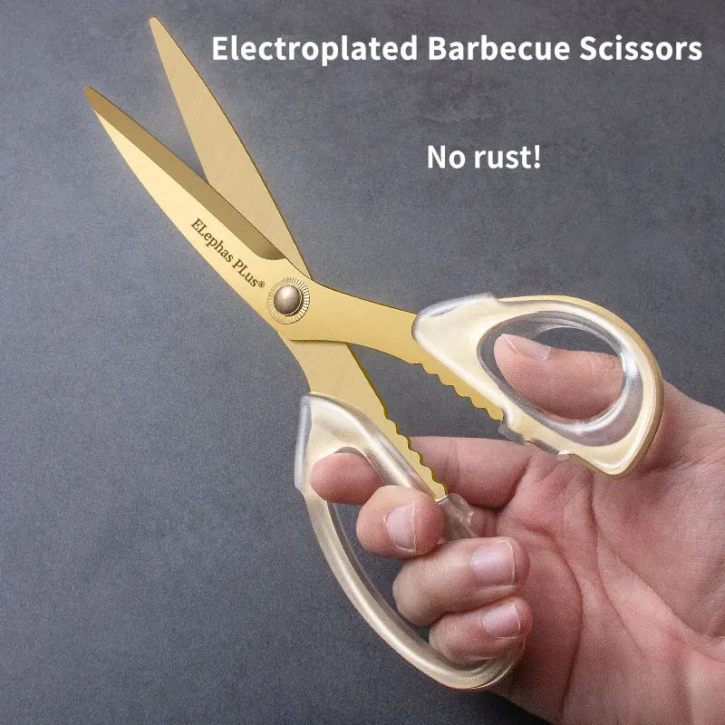 Commercial BBQ Shears Stainless Steel Butcher Scissors Anti Rust Heavy Duty Grill Tool for Outdoor Cooking and Catering Kitchens