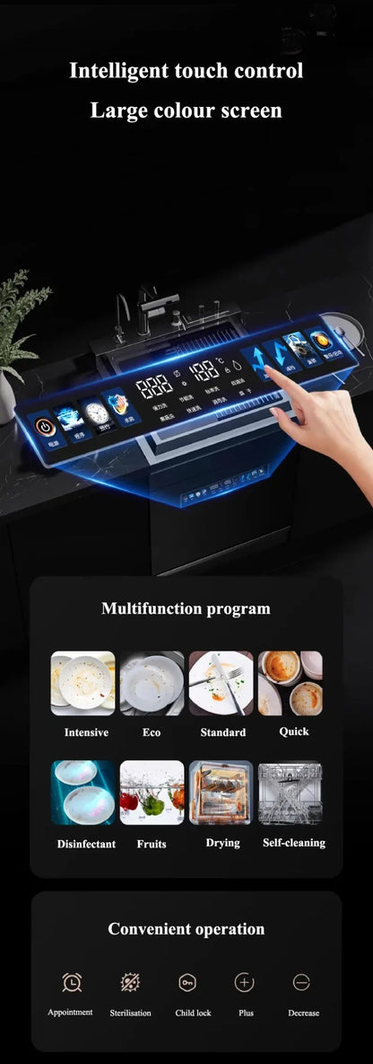 Dishwasher,Integrated Sink All-in-one,Kitchen Sink,Automatic Cleaning,Smart Home Appliance,Space-saving Efficient Dishwasher