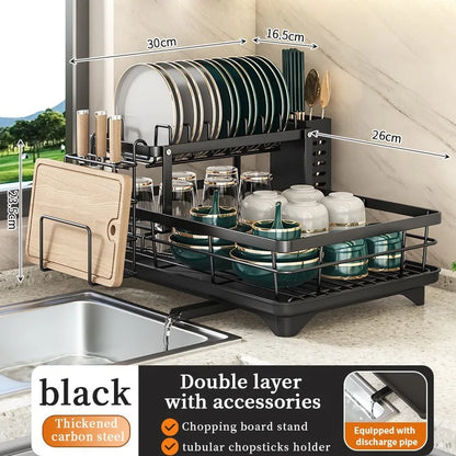 Dish Drying Rack Kitchen Adjustable Stainless Steel Cutting Board Organizer Dish Bowl Drainer Storage Rack Kitchen Utensils