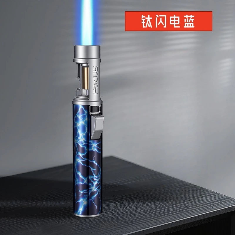 New Powerful Metal Gas Lighter Windproof Kitchen Cooking Torch Flame Jet Barbecue Smoking Accessories Cigar Lighters Men's Gift