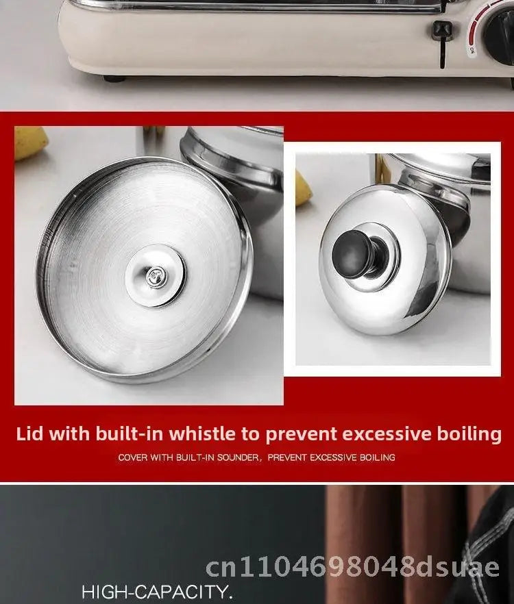 Stainless Steel Whistle Water Kettle Large Capacity 7.5L Insulated for Home Use Compatible with Gas And Induction Cookers Tea
