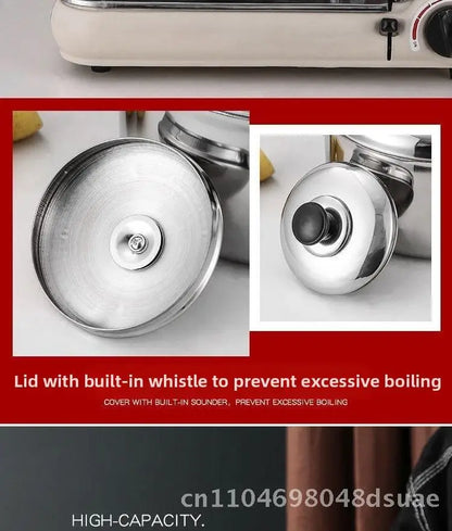 Stainless Steel Whistle Water Kettle Large Capacity 7.5L Insulated for Home Use Compatible with Gas And Induction Cookers Tea