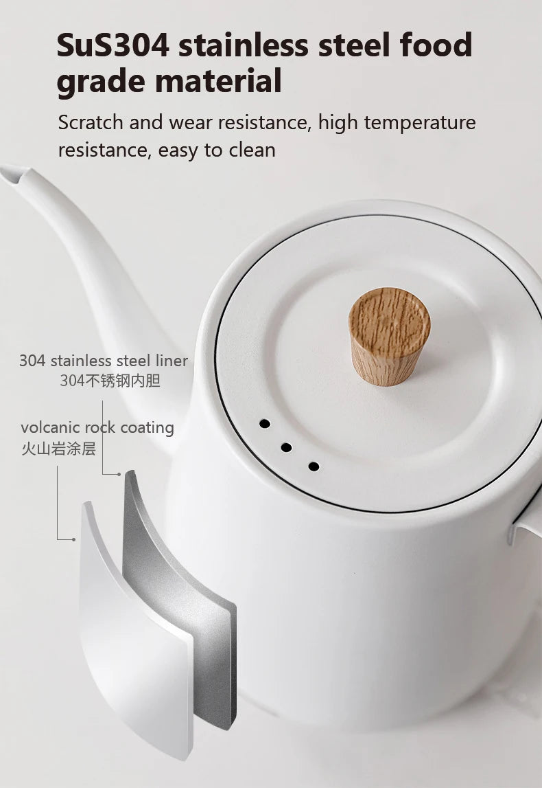 110V/220V Electric Kettle 800ml Hand Brew Coffee Pot Gooseneck Jug Slender Mouth Teapot 304 Stainless Steel Liner Kettle 1000W