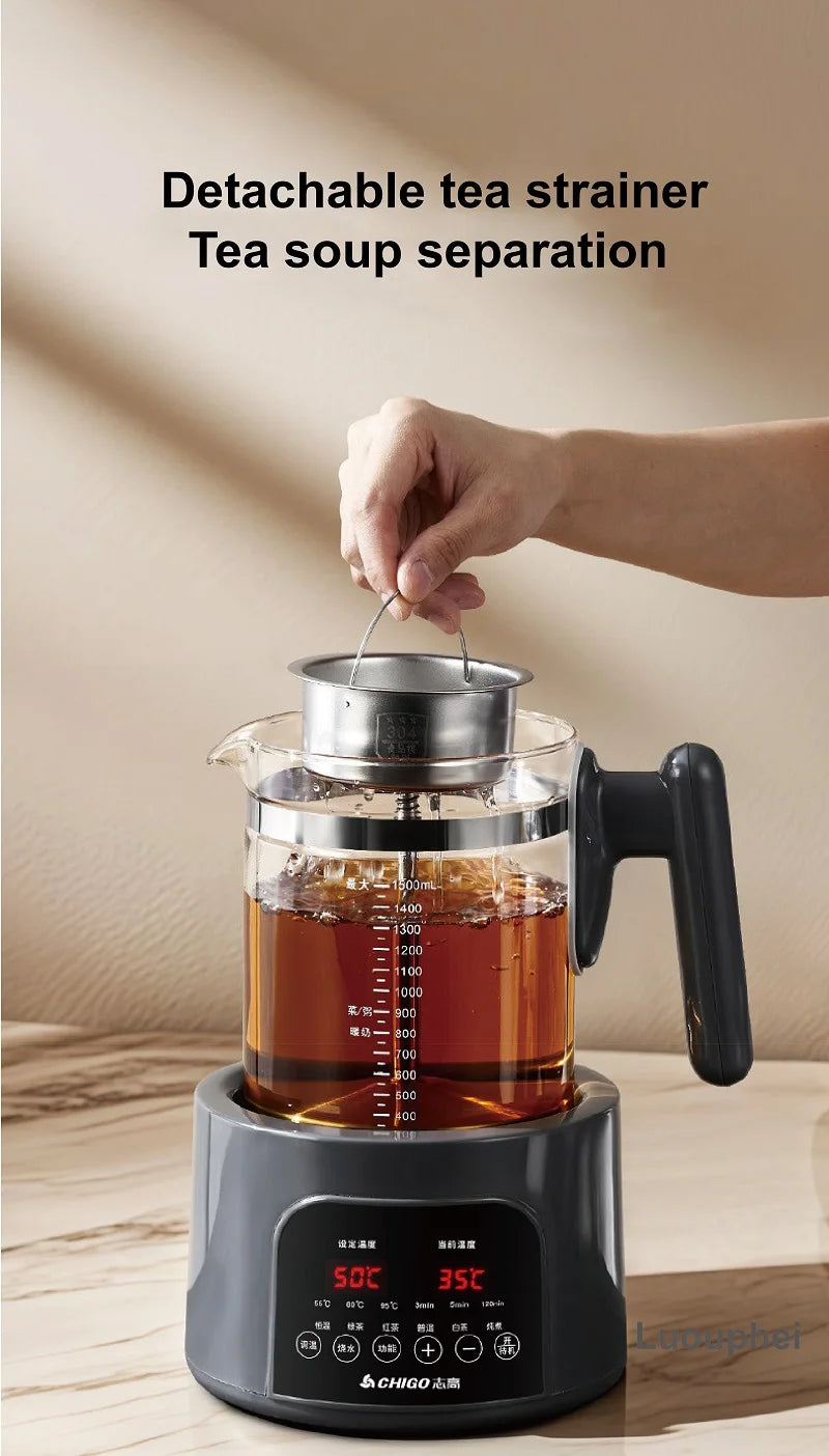 220V Health Kettle Temperature Control Pu'er Steam Teapot Baby 72h Constant Temperature Glass Milk Pot 1.5L Electric Kettle