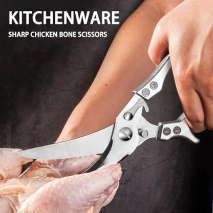 1pc Stainless Steel Kitchen Scissors Multifunctional Chicken Bone Scissors Shear Fish Duck Cut Chef Professional Scissors Knife