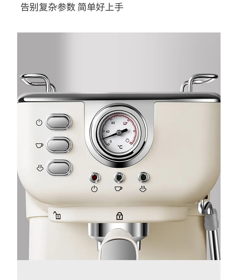 Italian Semi-Automatic Coffee Machine High-Pressure Home Office Use with Concentrated Steam Milk Frother