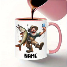 1PC 11oz Custom Ceramic Mug, Custom Name & Text, Fishing Pattern, Perfect Gift for Fishing Lovers