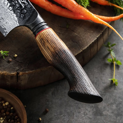 XINZUO Eight-piece Kitchen Knife Set 67 Layers Damascus Super Steel Hardness 60±2HRC Ideal For Home Kitchen Vegetable Prep