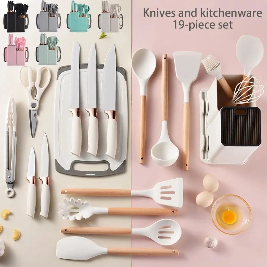 This 19-part knife set offers a variety of tools for different cooking tasks, making it a versatile choice for any kitchen.