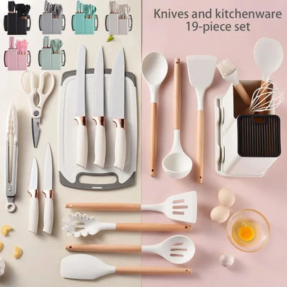 This 19-part knife set offers a variety of tools for different cooking tasks, making it a versatile choice for any kitchen.