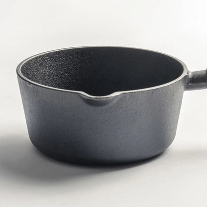 Cast Iron Milk Pan with Pour Spout Non-Stick Hot Oil Pan Butter Melting Pot Cooking Saucepan for Pouring Oil Milk Heating Frying