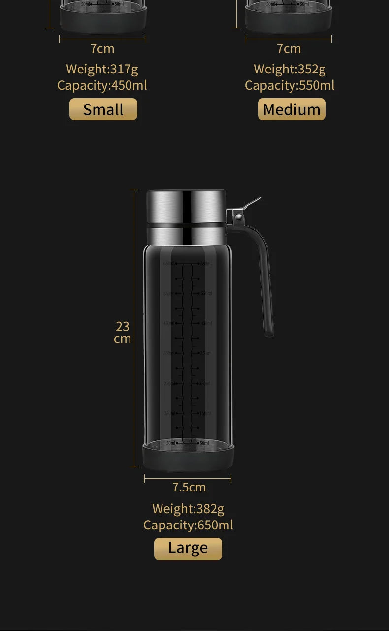 Oil bottle glass Oil pot leakproof Tank Kitchen soy sauce Bottles Vinegar Pots Seasoning Tool Set Of Household Flip Lid