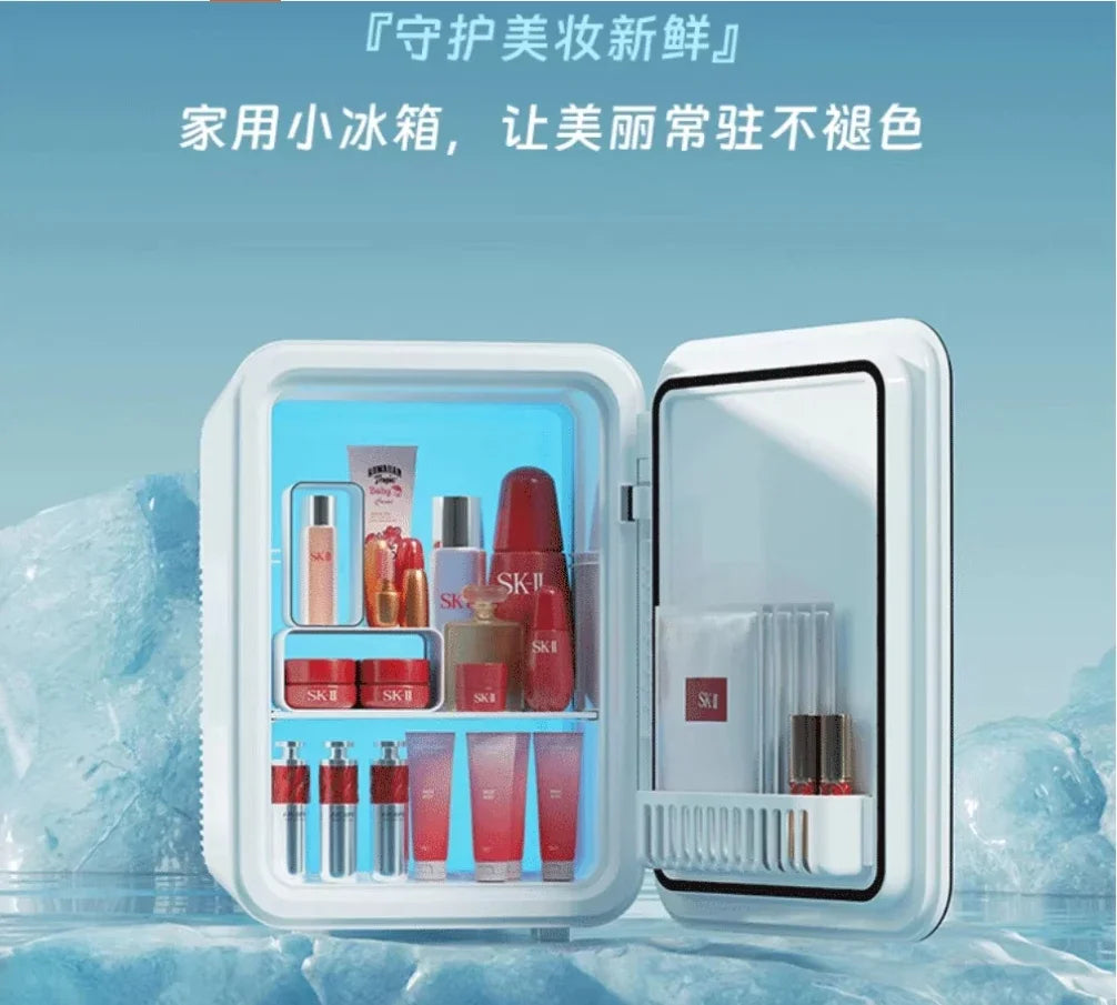 USB/220V Compact Portable Refrigerator for Cars, Dormitories, Beauty Masks, Makeup, and Breast Milk Storage DD